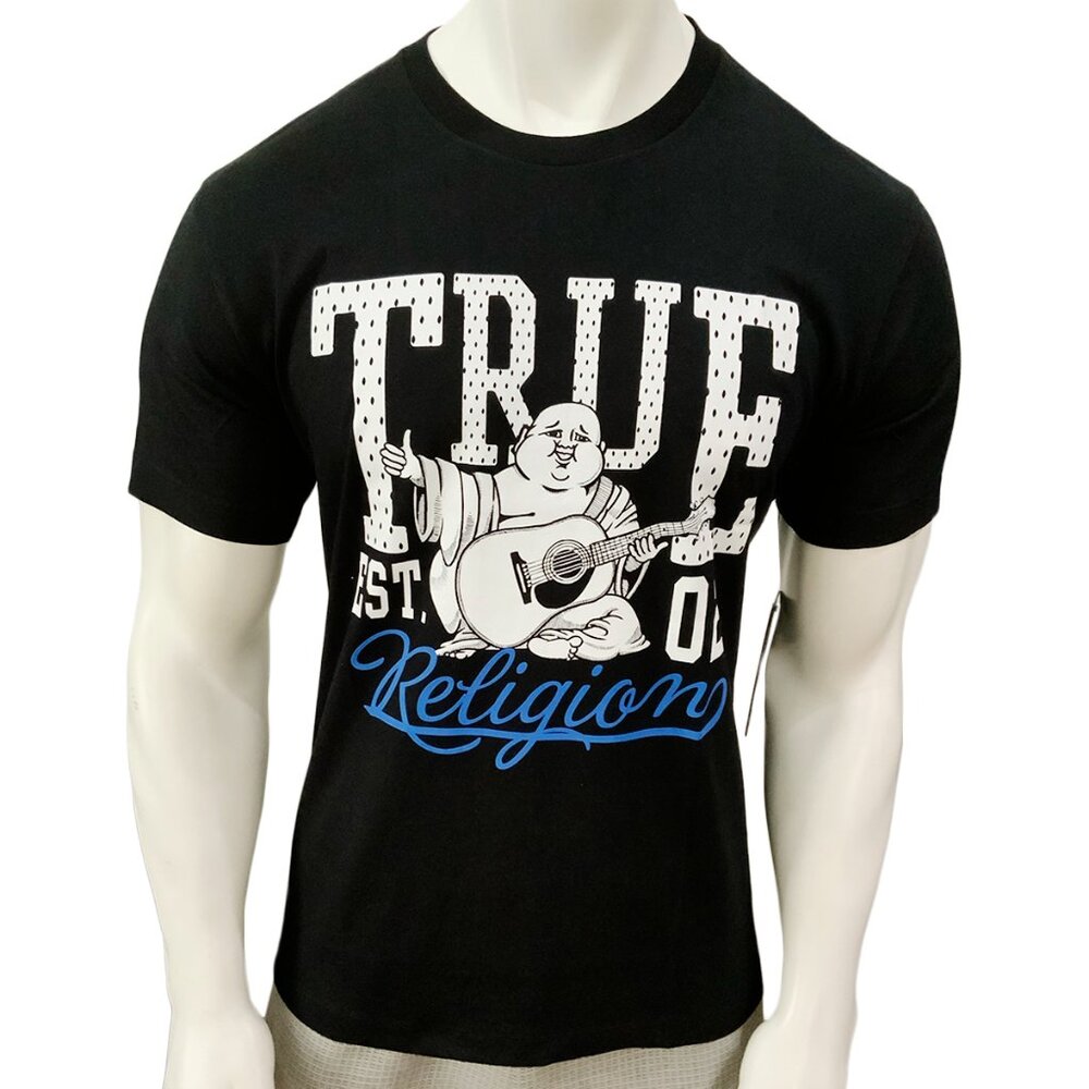 NWT TRUE RELIGION MSRP $59.99 MEN'S BLACK CREW NECK SHORT SLEEVE T-SHIRT SIZE L